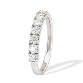 Inel cu 7 diamante albe 0.66ct din aur alb de 18k